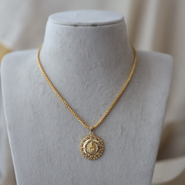 Heritage gold plated lakshmi pendant chain HC015