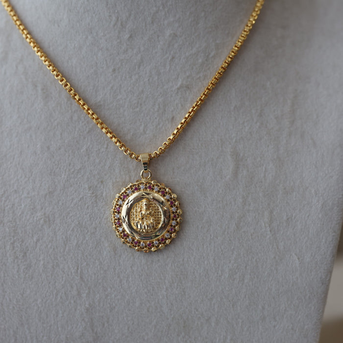 Heritage gold plated lakshmi pendant chain HC015