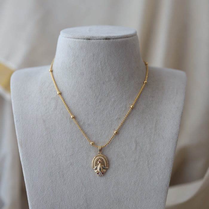Heritage gold plated lakshmi pendant chain HC016