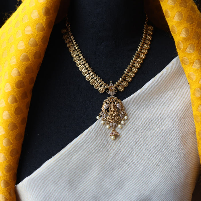 Antique temple design short necklace and earrings S1B1308