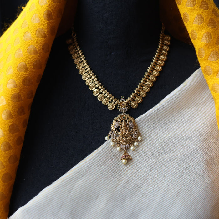 Antique temple design short necklace and earrings S1B1308