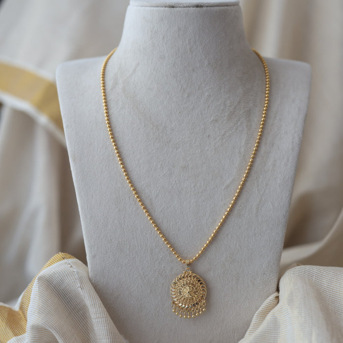 Heritage gold plated pendant long chain HC0745