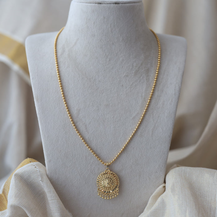 Heritage gold plated pendant long chain HC0745
