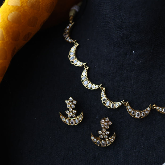 Antique simple short necklace and earrings TTS4346