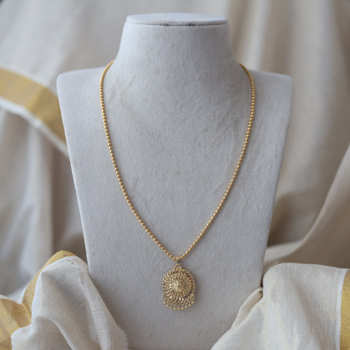 Heritage gold plated pendant long chain HC0745