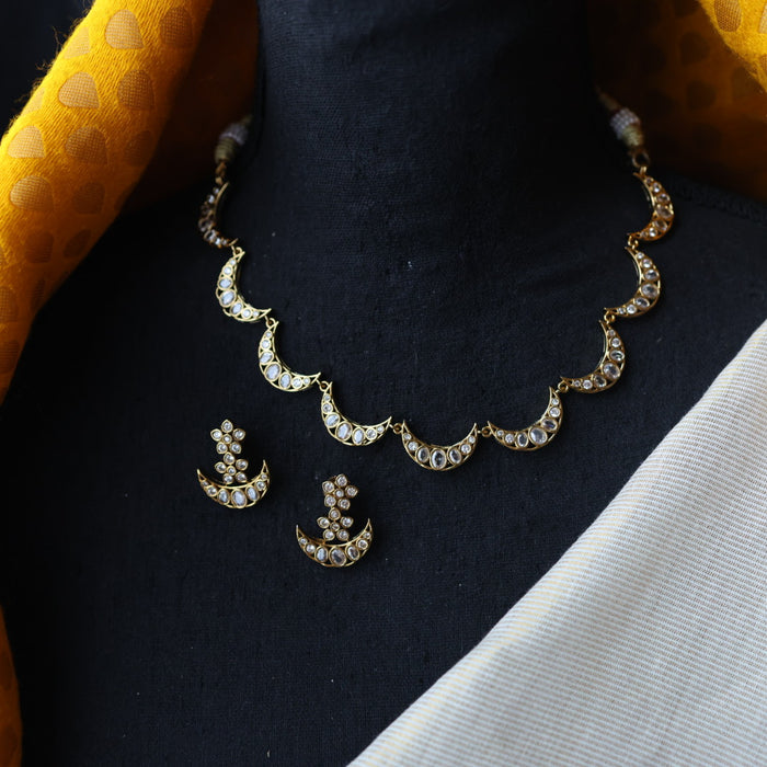 Antique simple short necklace and earrings TTS4346