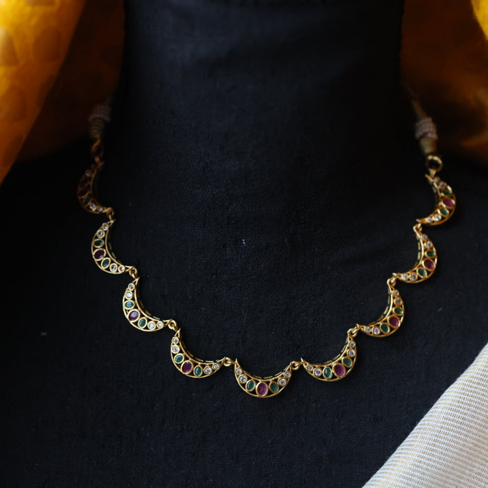 Antique simple short necklace and earrings TTS4345