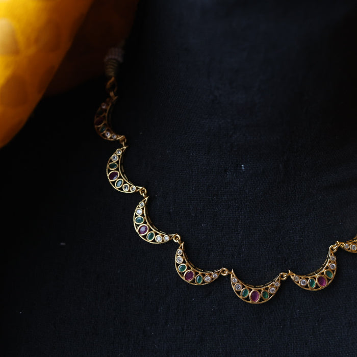 Antique simple short necklace and earrings TTS4345