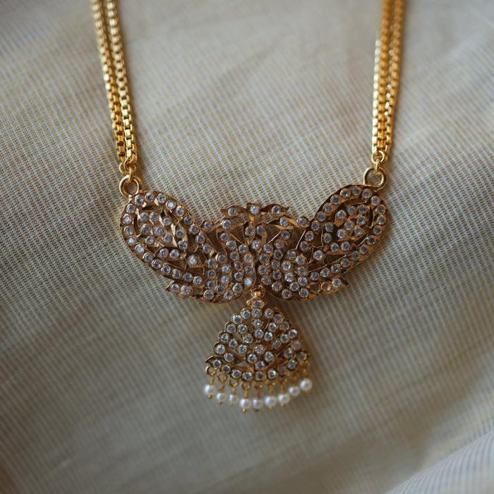 Heritage gold plated white padakam necklace HP7755