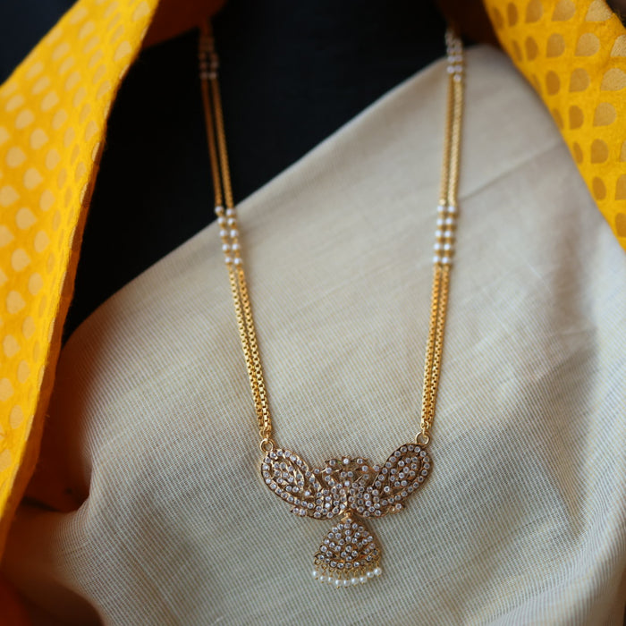 Heritage gold plated white padakam necklace HP7755