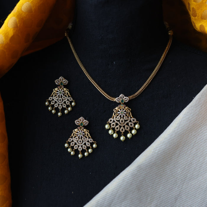 Antique simple short necklace and earrings TTS4322