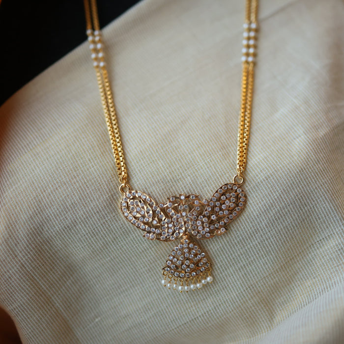 Heritage gold plated white padakam necklace HP7755