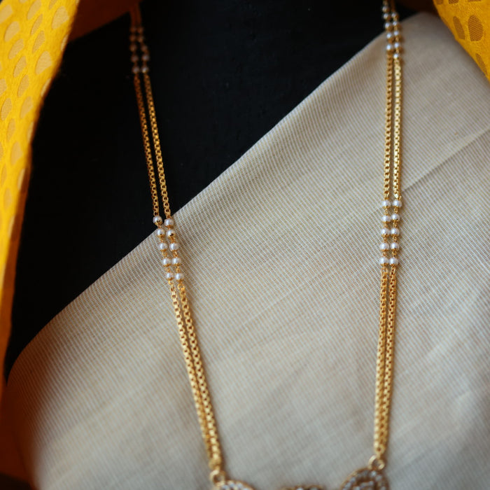 Heritage gold plated white padakam necklace HP7755