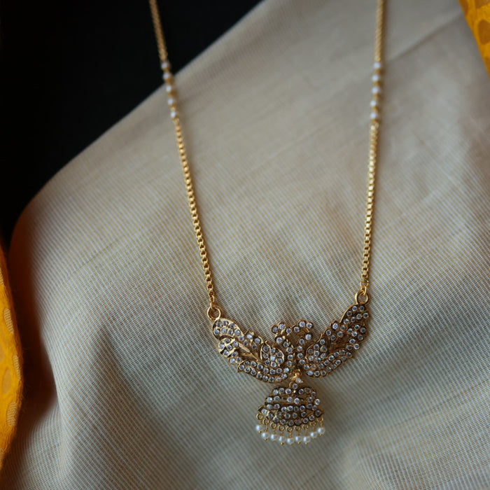 Heritage gold plated white padakam necklace HP985