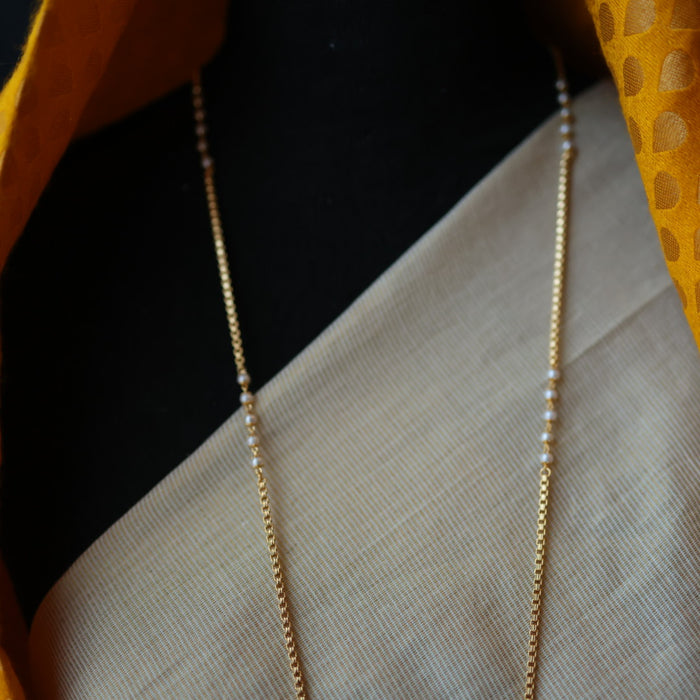 Heritage gold plated white padakam necklace HP985