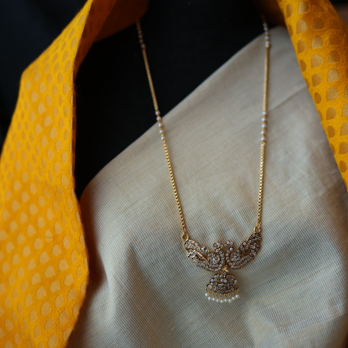 Heritage gold plated white padakam necklace HP985