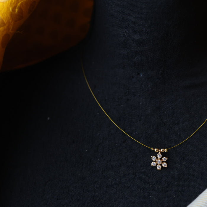 Heritage gold plated invisible short necklace IN903