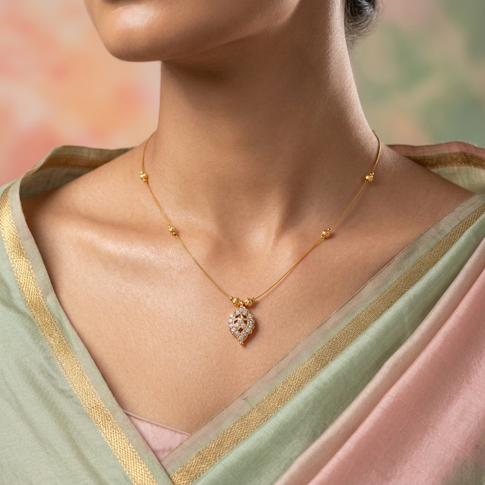 Heritage gold plated invisible short necklace IN908