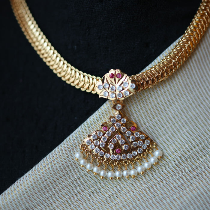Heritage gold plated short necklace H755