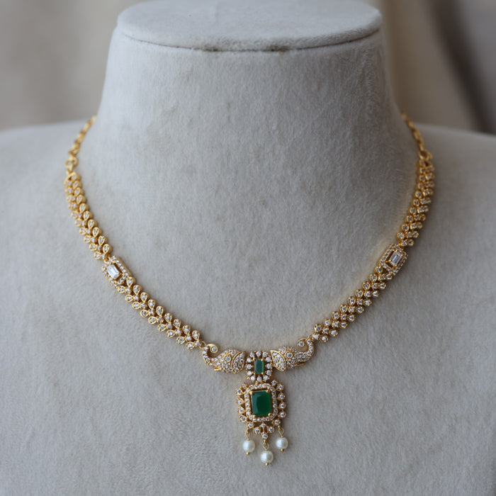 Heritage gold plated short necklace set with earrings H20192