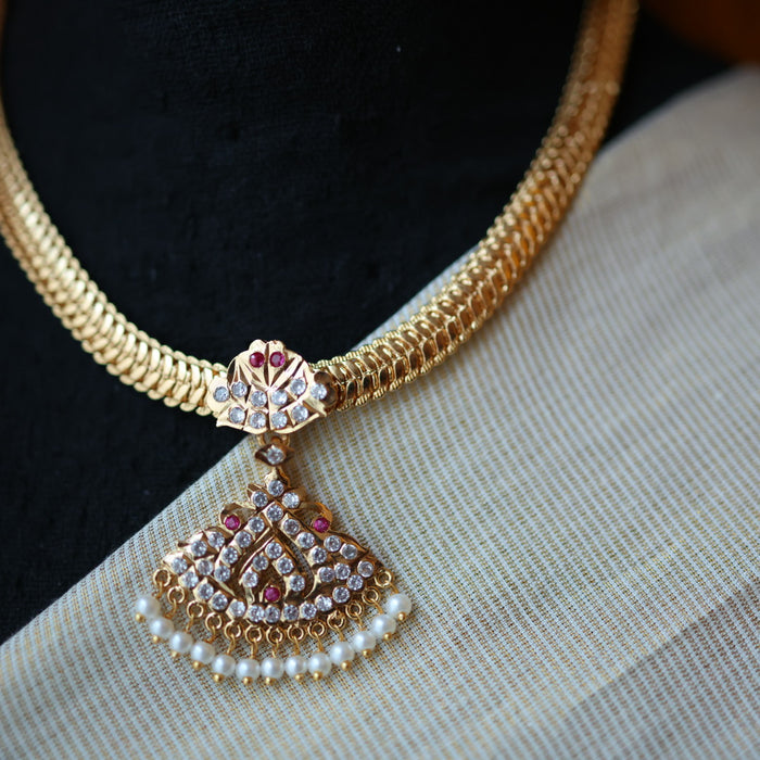 Heritage gold plated short necklace H755