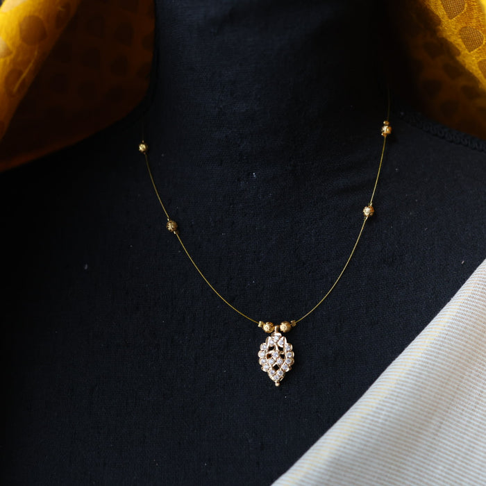 Heritage gold plated invisible short necklace IN908