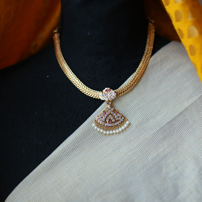 Heritage gold plated short necklace H755