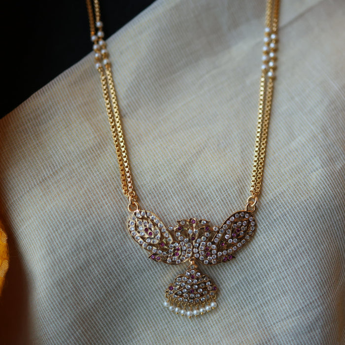 Heritage gold plated white padakam necklace HP1755