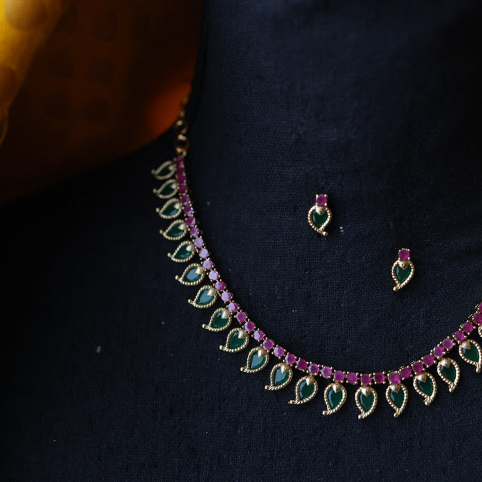 Antique mango short necklace and earrings TTS4321