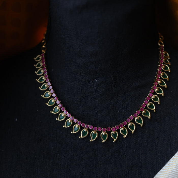 Antique mango short necklace and earrings TTS4321