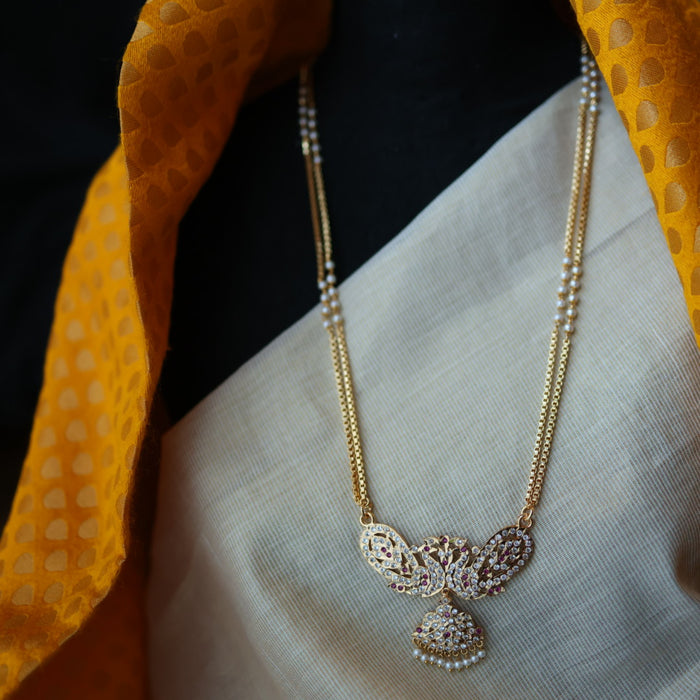 Heritage gold plated white padakam necklace HP1755