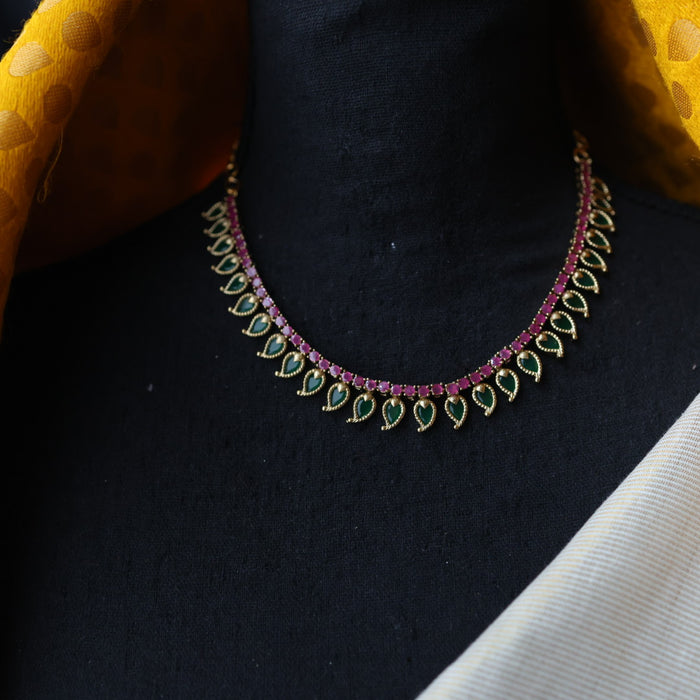 Antique mango short necklace and earrings TTS4321