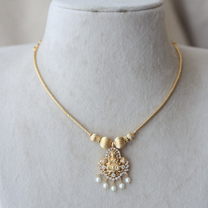 Heritage gold plated lakshmi short necklace H852