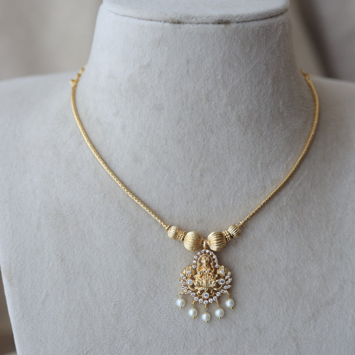Heritage gold plated lakshmi short necklace H852