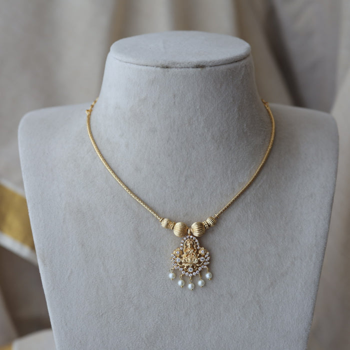 Heritage gold plated lakshmi short necklace H852