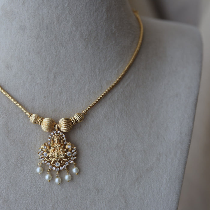 Heritage gold plated lakshmi short necklace H852