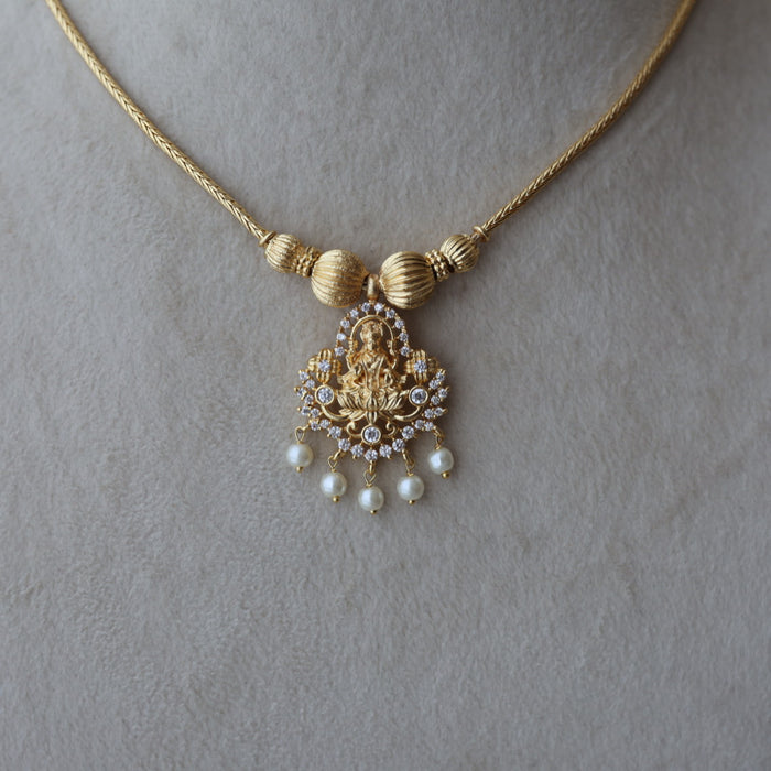Heritage gold plated lakshmi short necklace H852