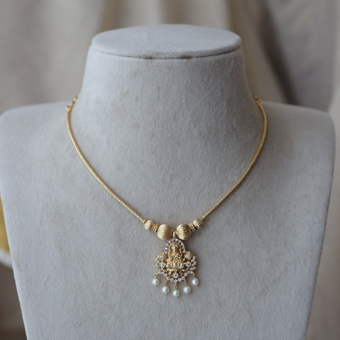 Heritage gold plated lakshmi short necklace H852