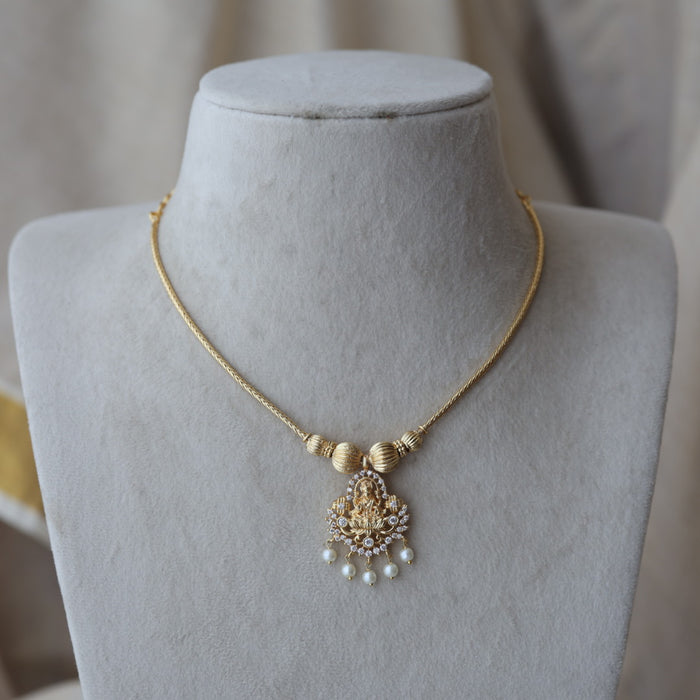 Heritage gold plated lakshmi short necklace H852