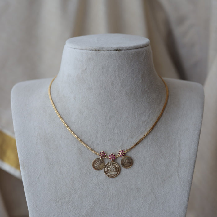 Heritage gold plated coin short necklace H281