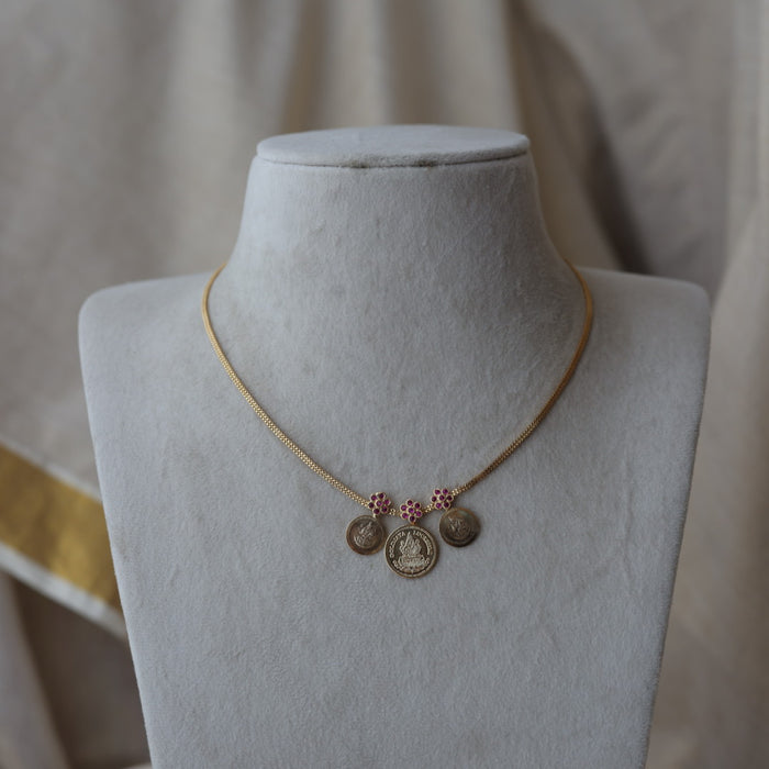 Heritage gold plated coin short necklace H281