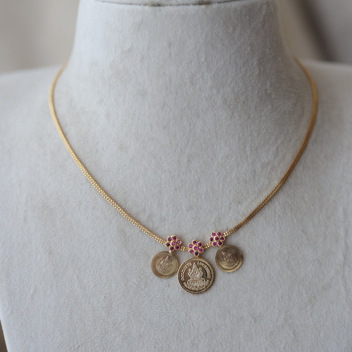 Heritage gold plated coin short necklace H281