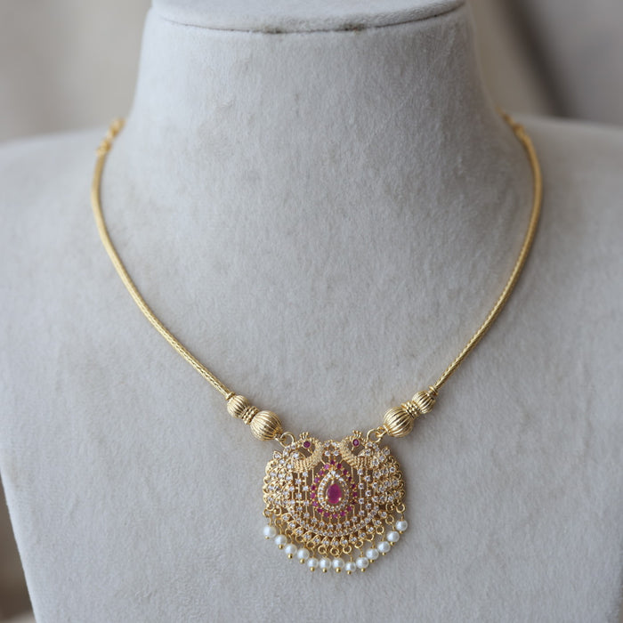Heritage gold plated short necklace H858