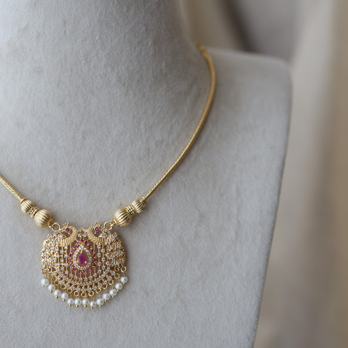 Heritage gold plated short necklace H858