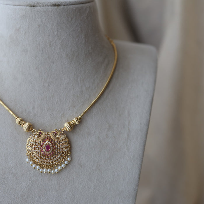 Heritage gold plated short necklace H858