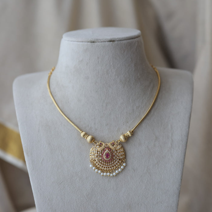 Heritage gold plated short necklace H858