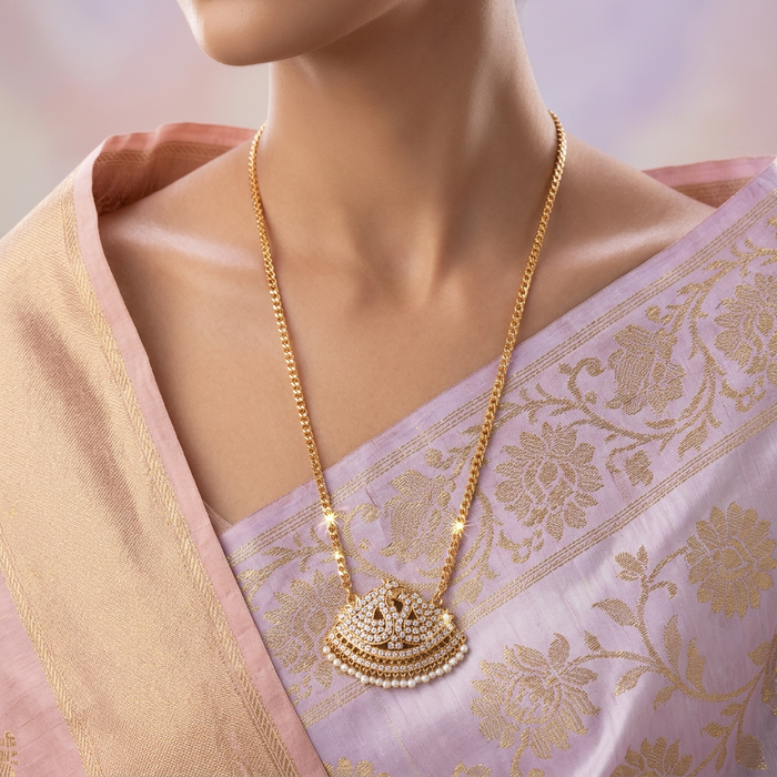 Heritage gold plated padakam long necklace HP0076