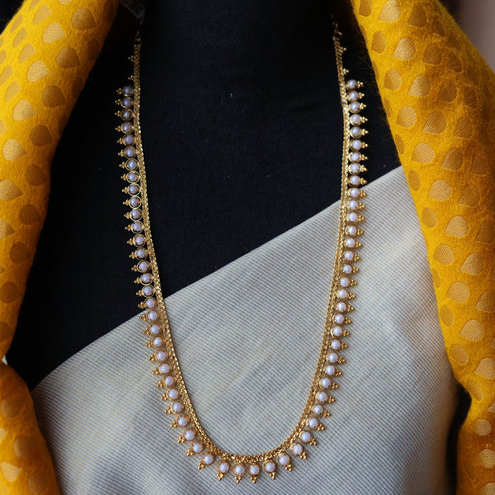 Heritage gold plated long necklace with earrings HL2535