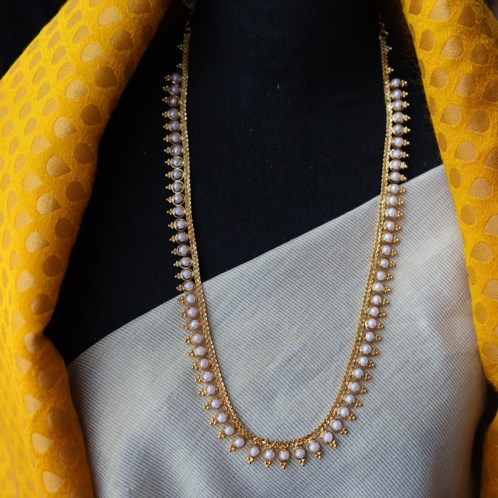 Heritage gold plated long necklace with earrings HL2535