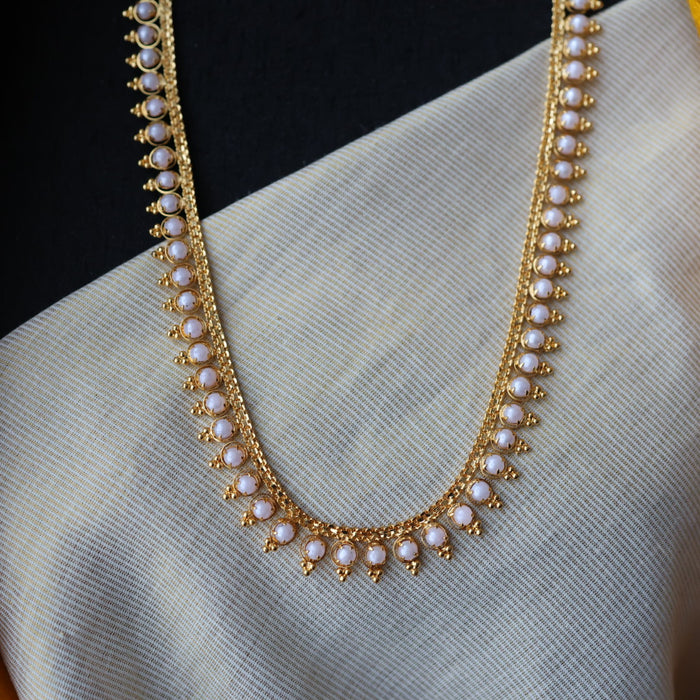 Heritage gold plated long necklace with earrings HL2535